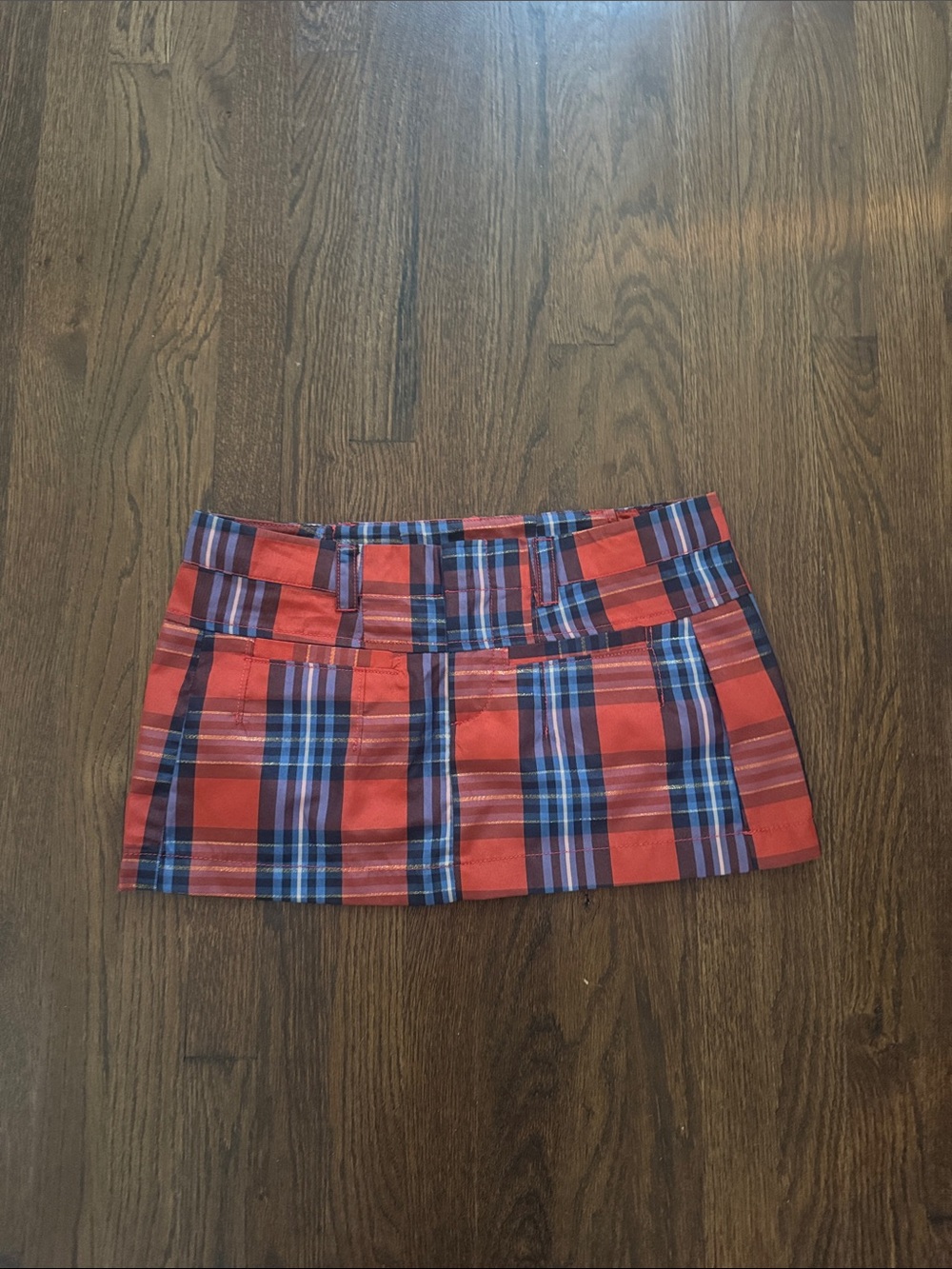 Free People micro mini skirt - red and blue plaid